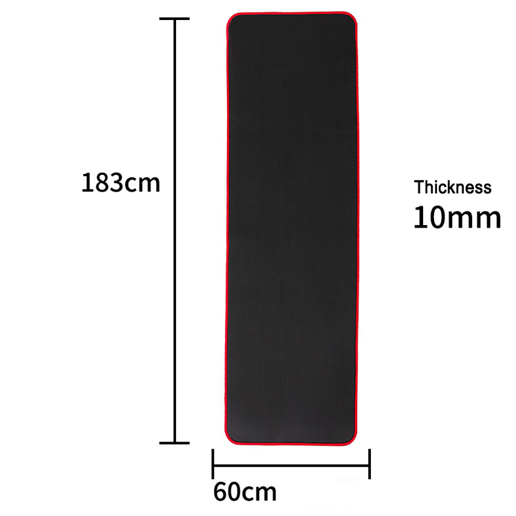 NBR yoga mat 1 cm with red sewing