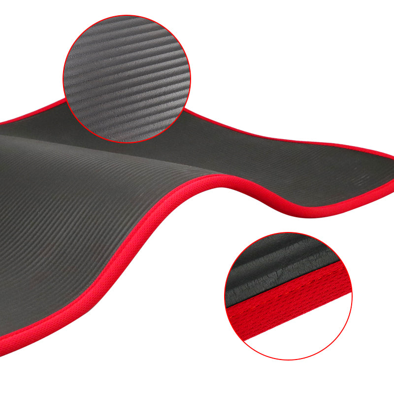 NBR yoga mat 1 cm with red sewing
