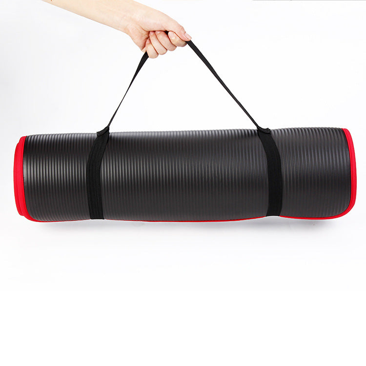 NBR yoga mat 1 cm with red sewing