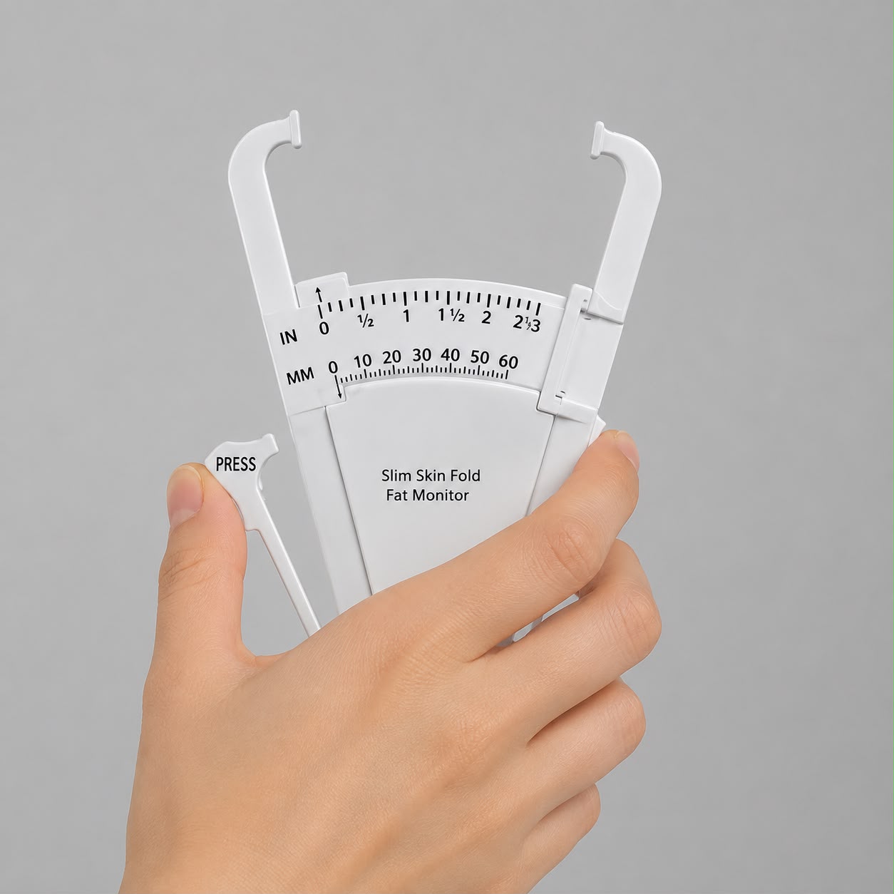 Slim skin fold fat monitor
